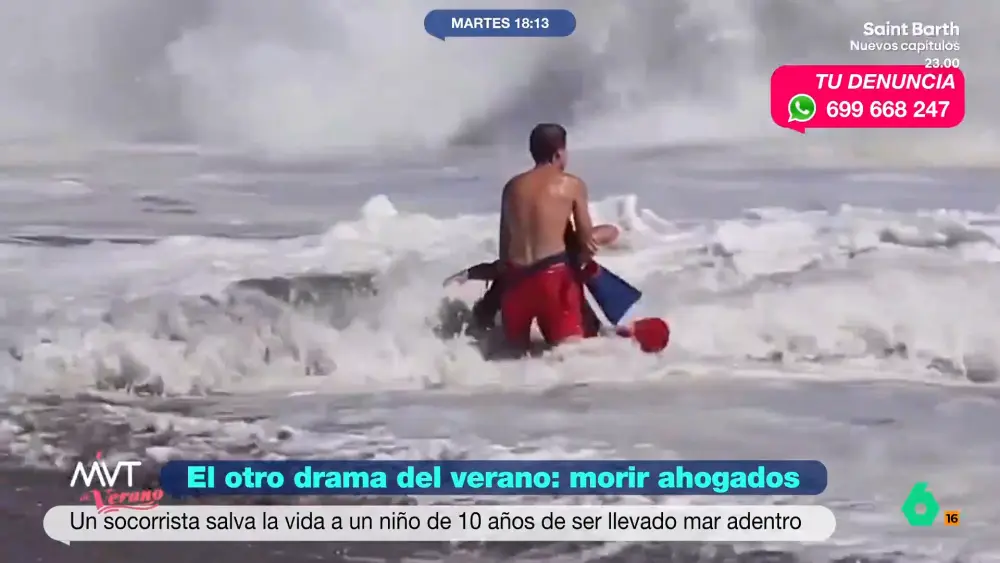 Agónico rescate en una playa de California: un socorrista salva la vida a un niño de 10 años