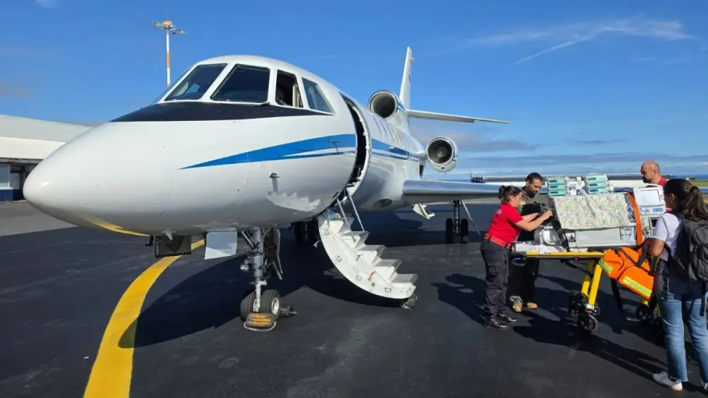 Pequeno guerreiro viaja com a Força Aérea em missão de esperança